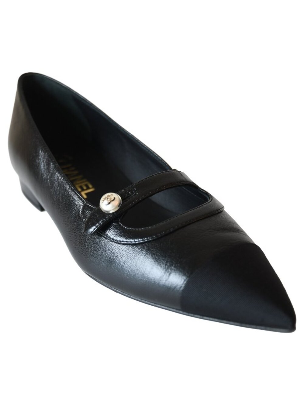 Chanel Interlocking CC Logo Ballet Flats Black